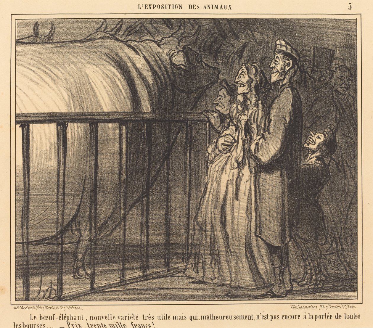 Nowa odmiana wołowiny słonia autorstwa Honoré Daumier