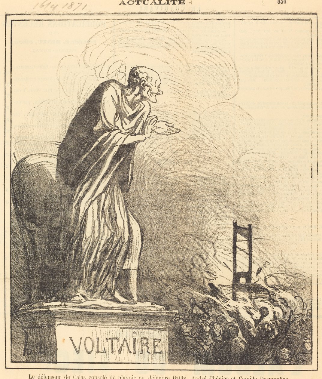 Obrońca Calas pocieszał... autorstwa Honoré Daumier