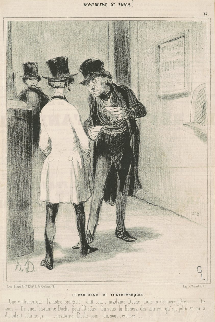 Kupiec kontramarków autorstwa Honoré Daumier