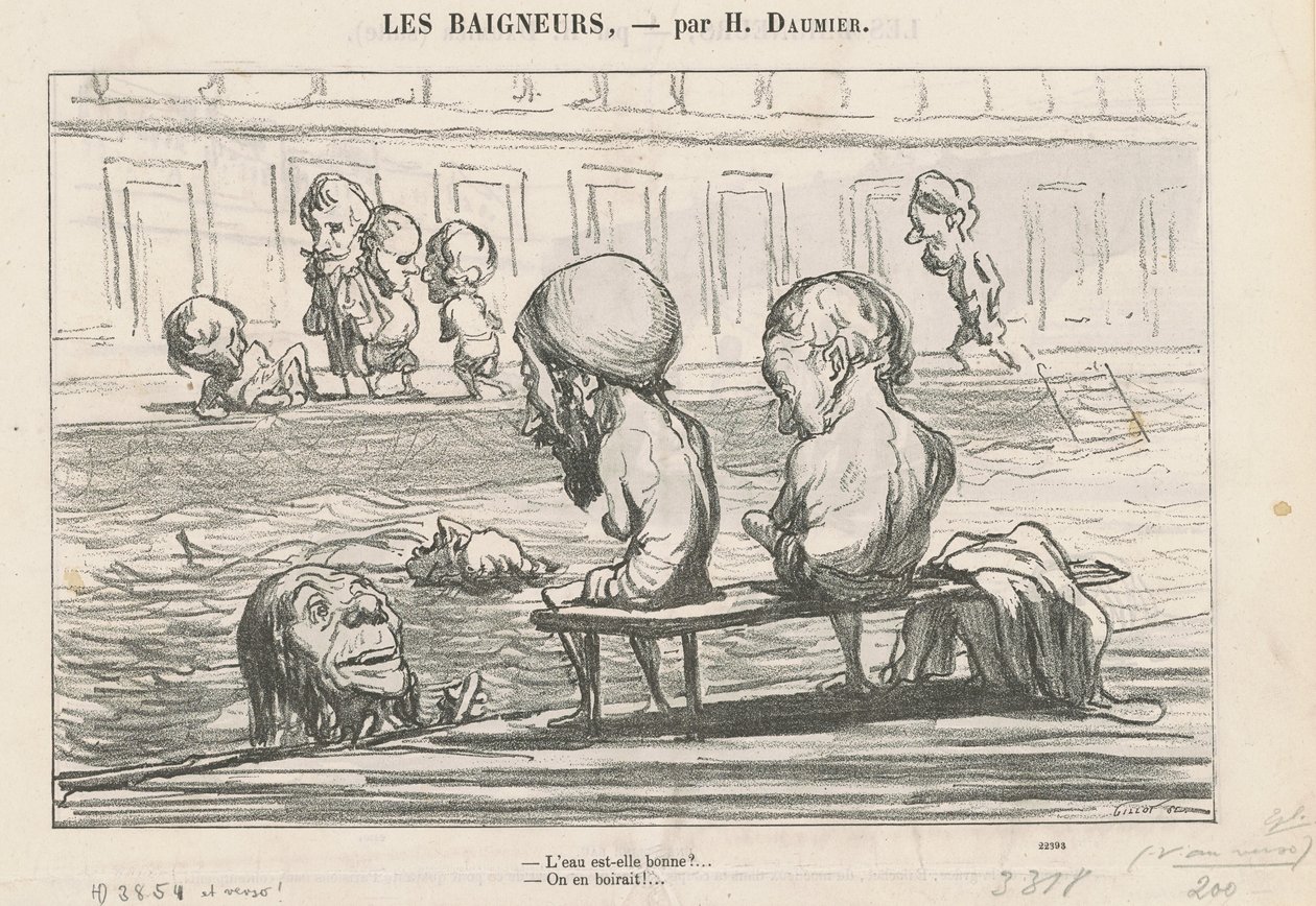 Czy woda jest dobra? ... / Pełna woda autorstwa Honoré Daumier