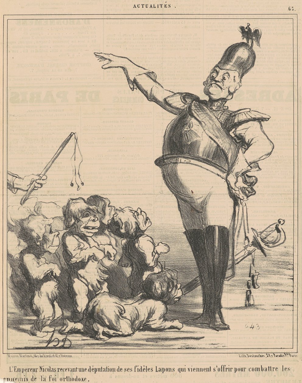 Cesarz Mikołaj odbierający delegację... autorstwa Honoré Daumier