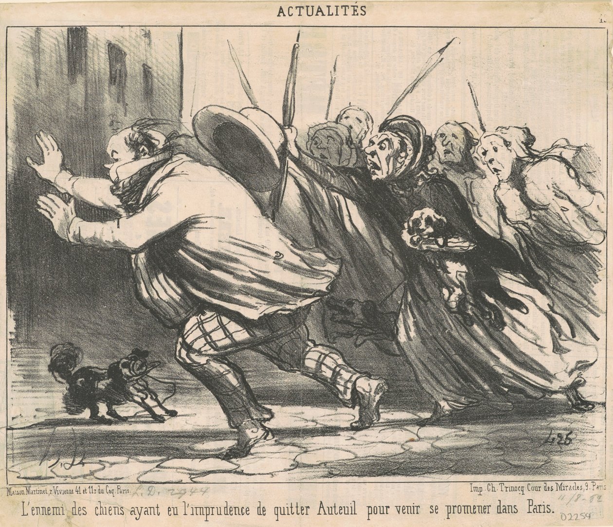 Wróg psów, który miał nieostrożność ... autorstwa Honoré Daumier