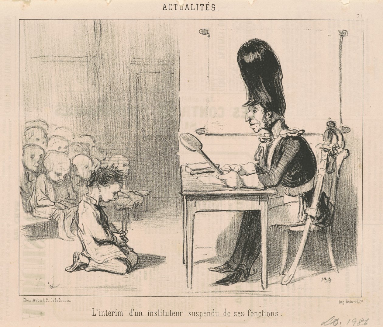 W międzyczasie zawieszony nauczyciel... autorstwa Honoré Daumier