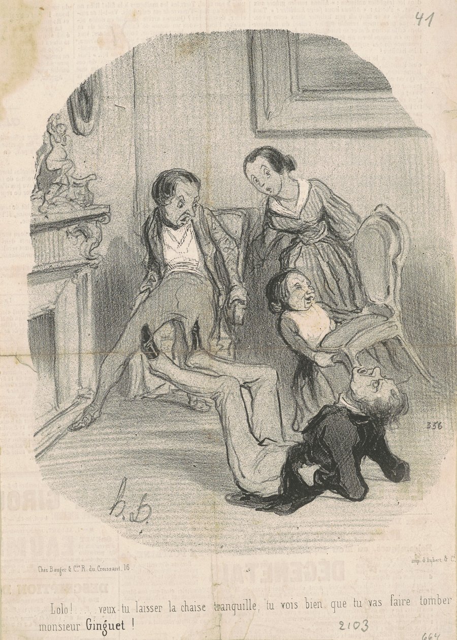 Lolo!...czy chciałbyś zostawić krzesło w spokoju... autorstwa Honoré Daumier