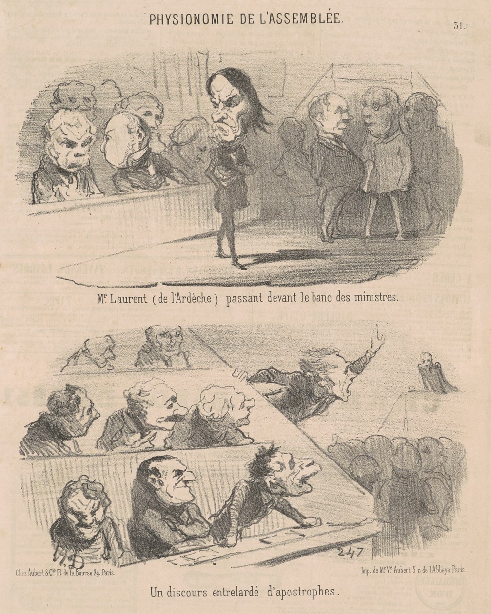 Pan Laurent (z Ardèche) Przechodząc... autorstwa Honoré Daumier