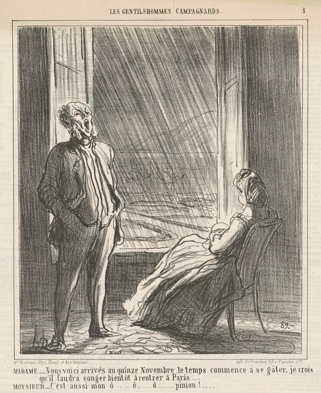 Madame ...Oto jesteśmy ... 15 listopada autorstwa Honoré Daumier