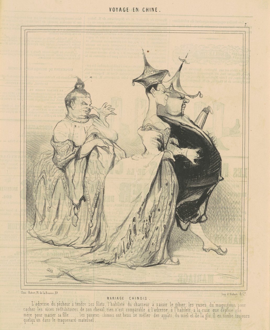 chiński ślub autorstwa Honoré Daumier