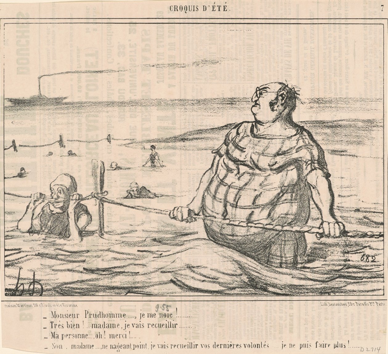 Monsieur Prudhomme... Tonę! ... autorstwa Honoré Daumier