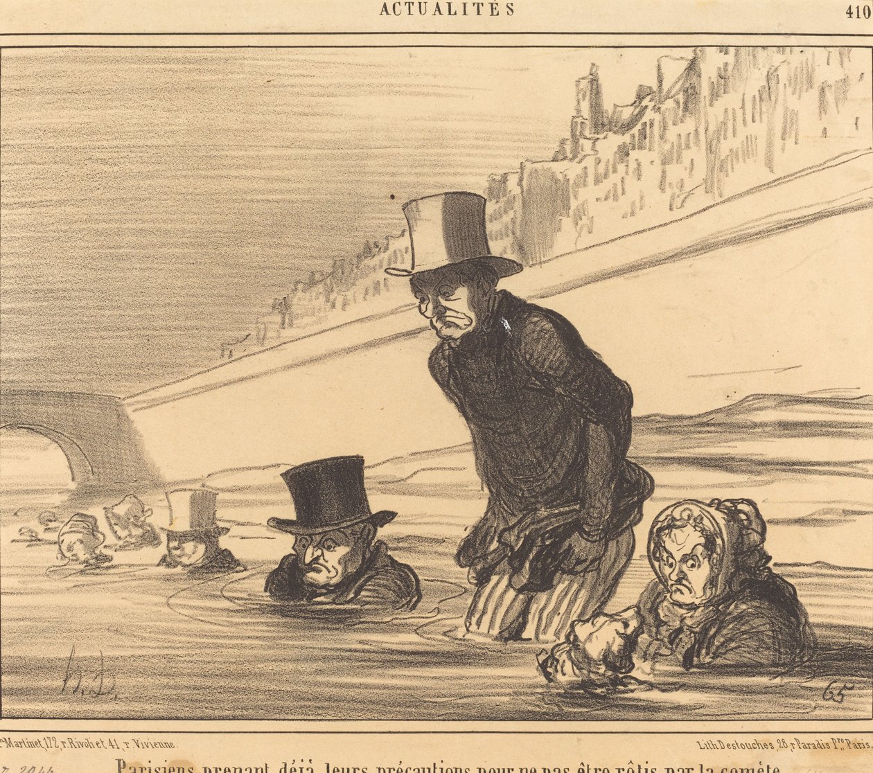 Paryżanie podejmują... środki ostrożności... autorstwa Honoré Daumier