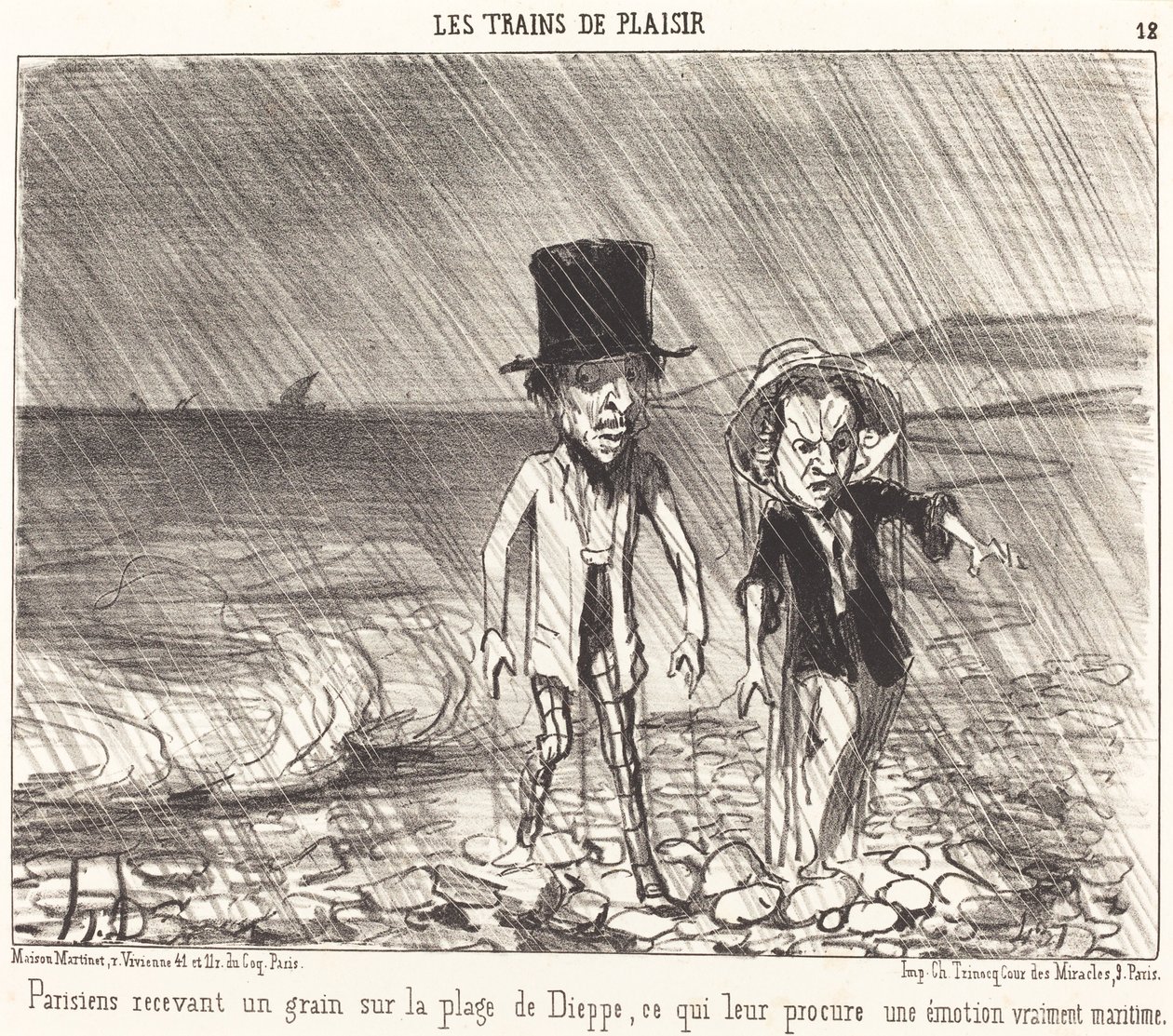 Paryżanie otrzymujący zboże... autorstwa Honoré Daumier