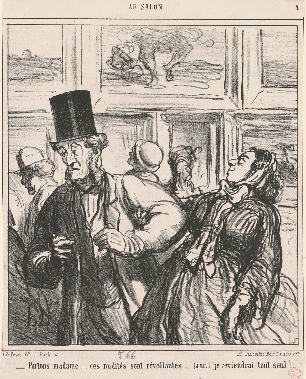 Porozmawiajmy, Madame... te nagości są odrażające... autorstwa Honoré Daumier