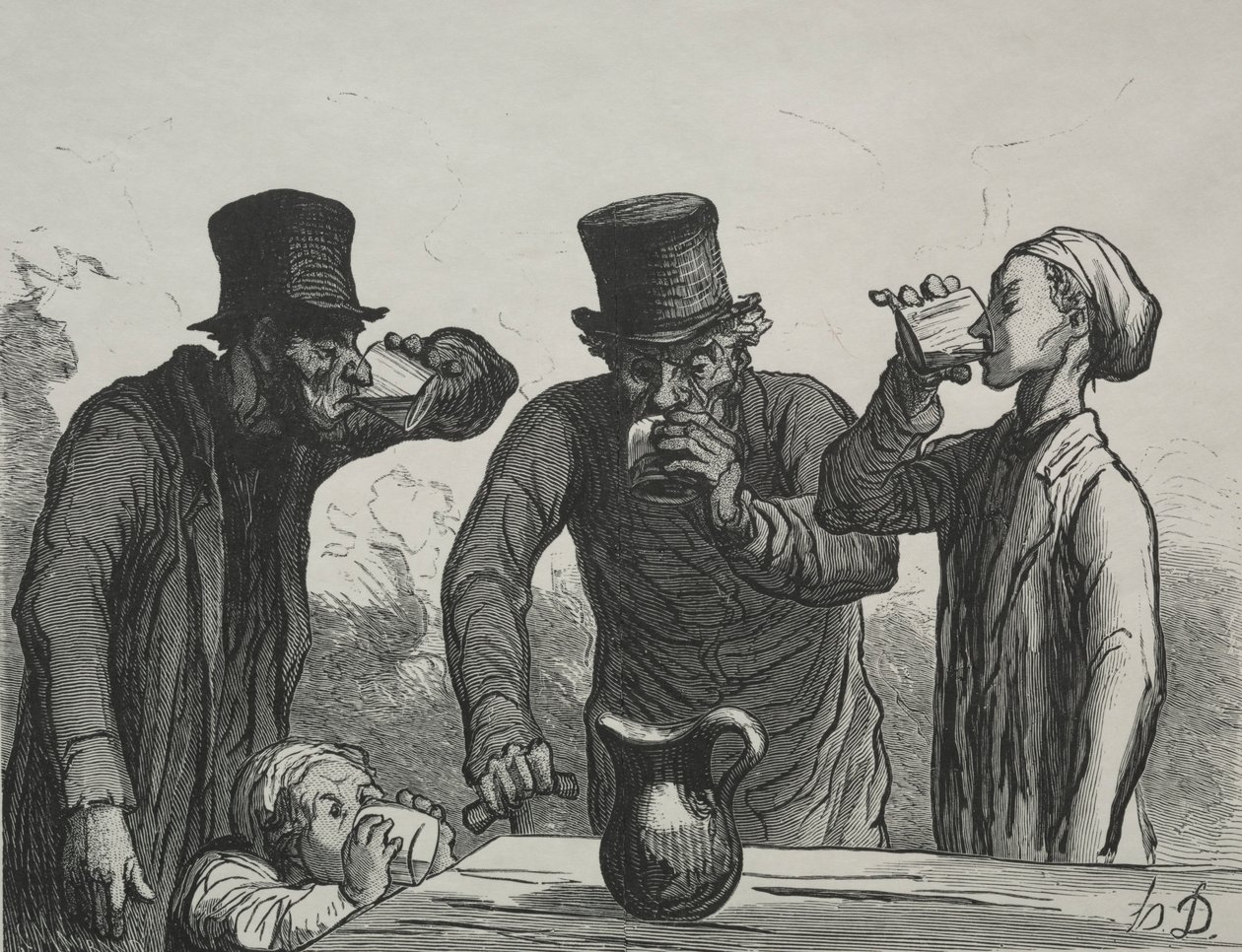 Fizjologia pijącego: Cztery wieki. autorstwa Honoré Daumier