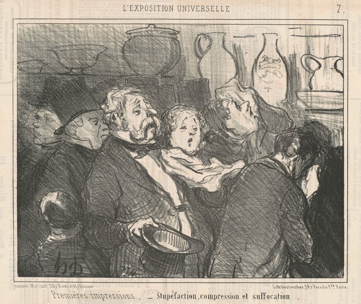 Pierwsze wrażenia... Zdumienie... autorstwa Honoré Daumier