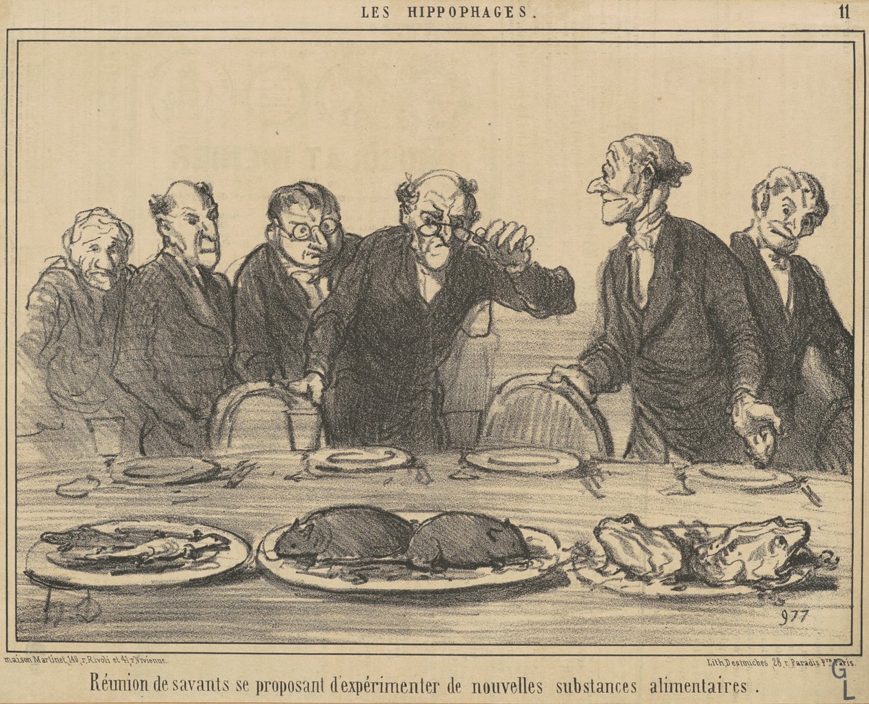 Spotkanie uczonych proponujących... autorstwa Honoré Daumier