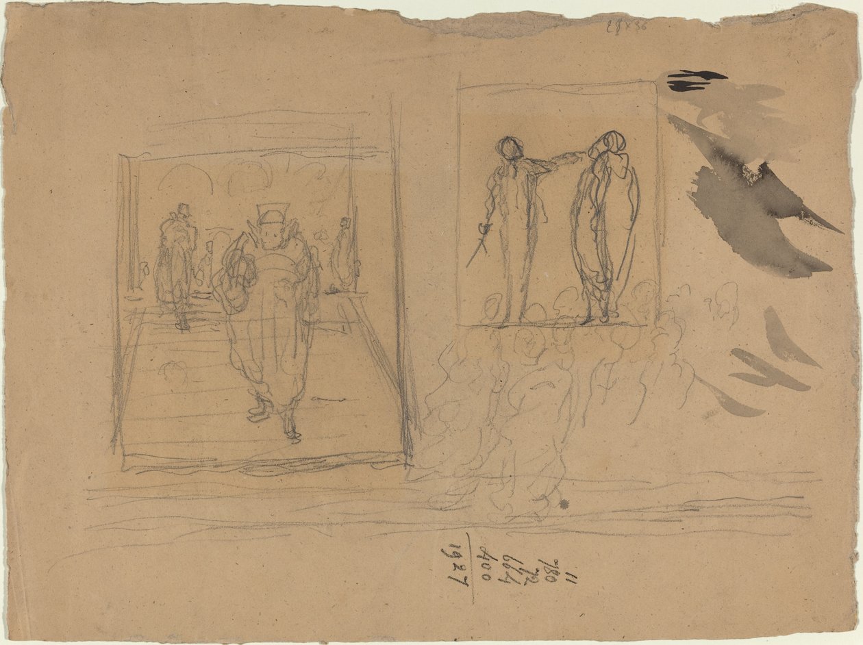 Scena w Pałacu Sprawiedliwości autorstwa Honoré Daumier