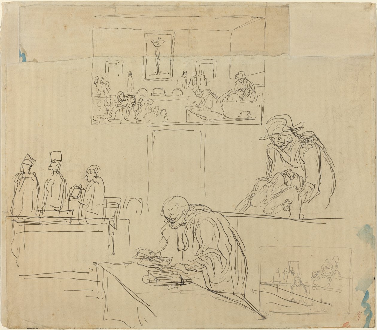 Scena Trybunału (Wyrok) autorstwa Honoré Daumier
