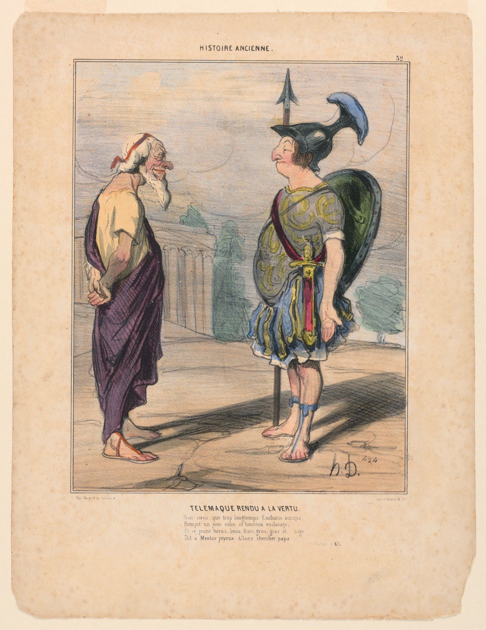 Telemach powrócił do cnoty autorstwa Honoré Daumier