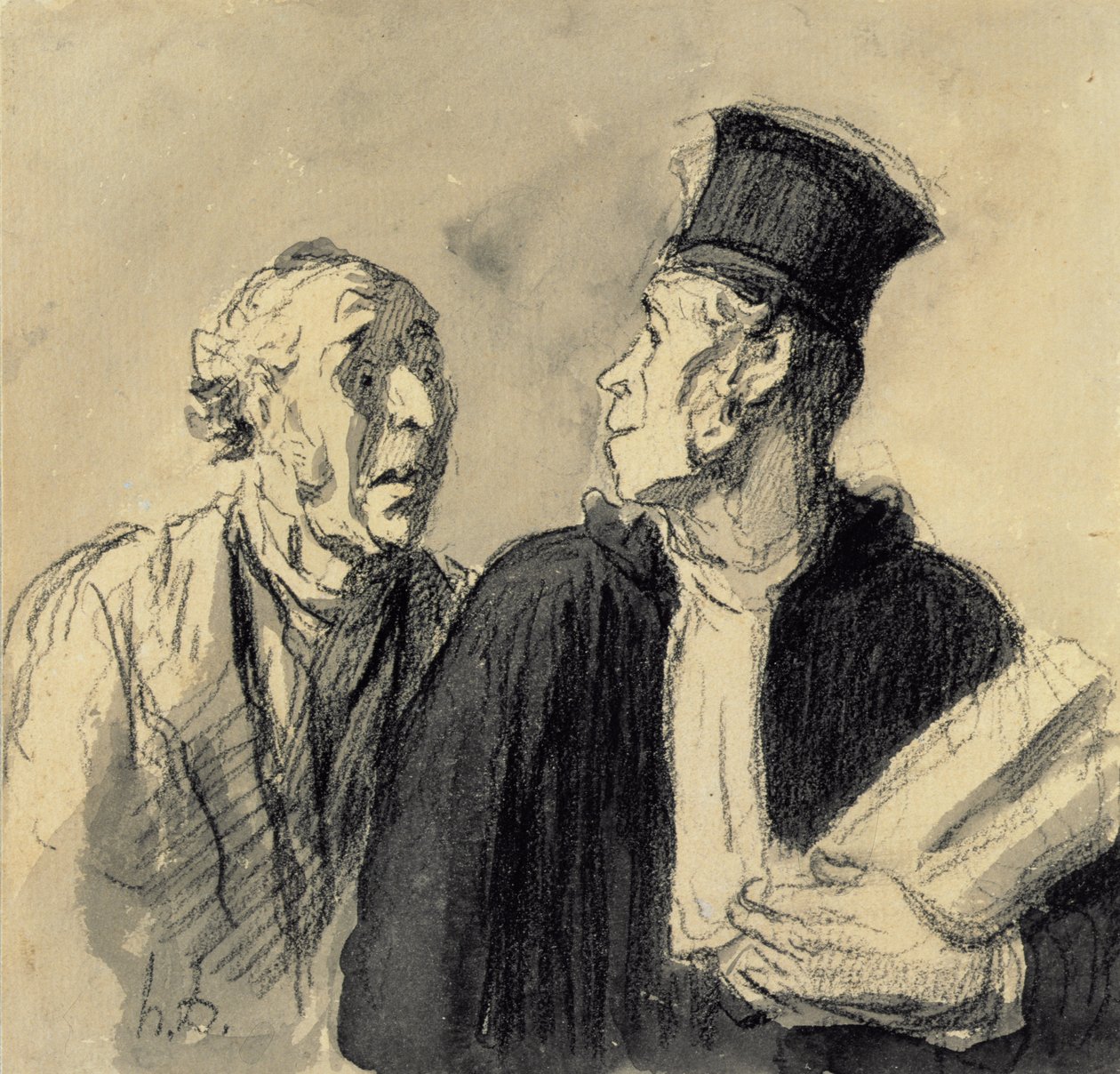 Prawnik i jego Klient autorstwa Honoré Daumier