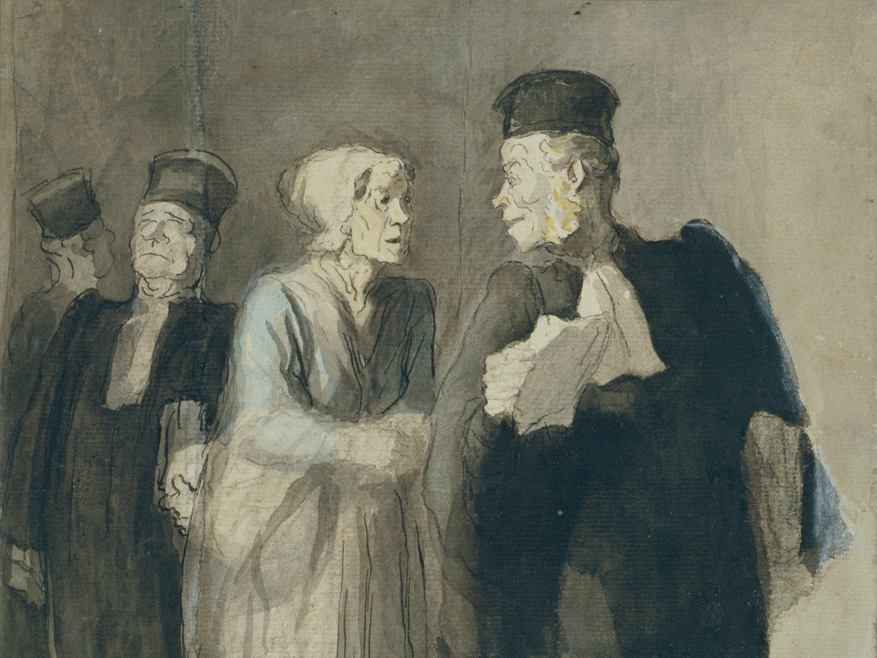 „Prawnik i jego klient”, 1862-64 autorstwa Honoré Daumier