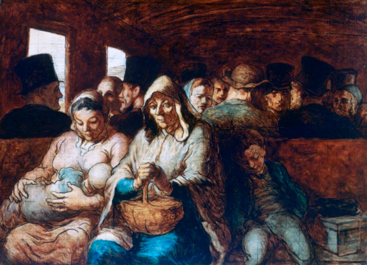 Powóz III klasy, c1863-1865 autorstwa Honoré Daumier
