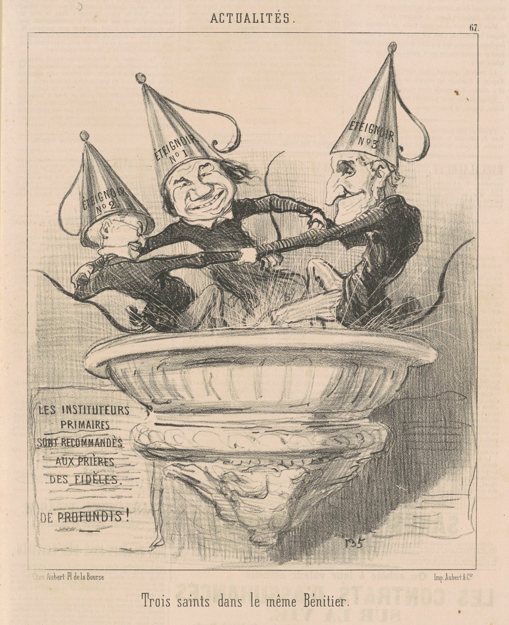 Trzech świętych w tej samej kropiele autorstwa Honoré Daumier
