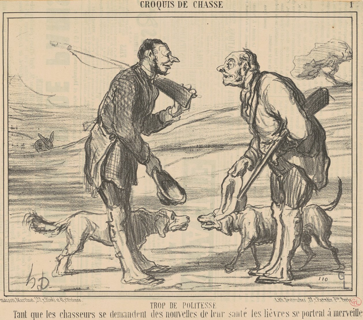 za dużo grzeczności autorstwa Honoré Daumier