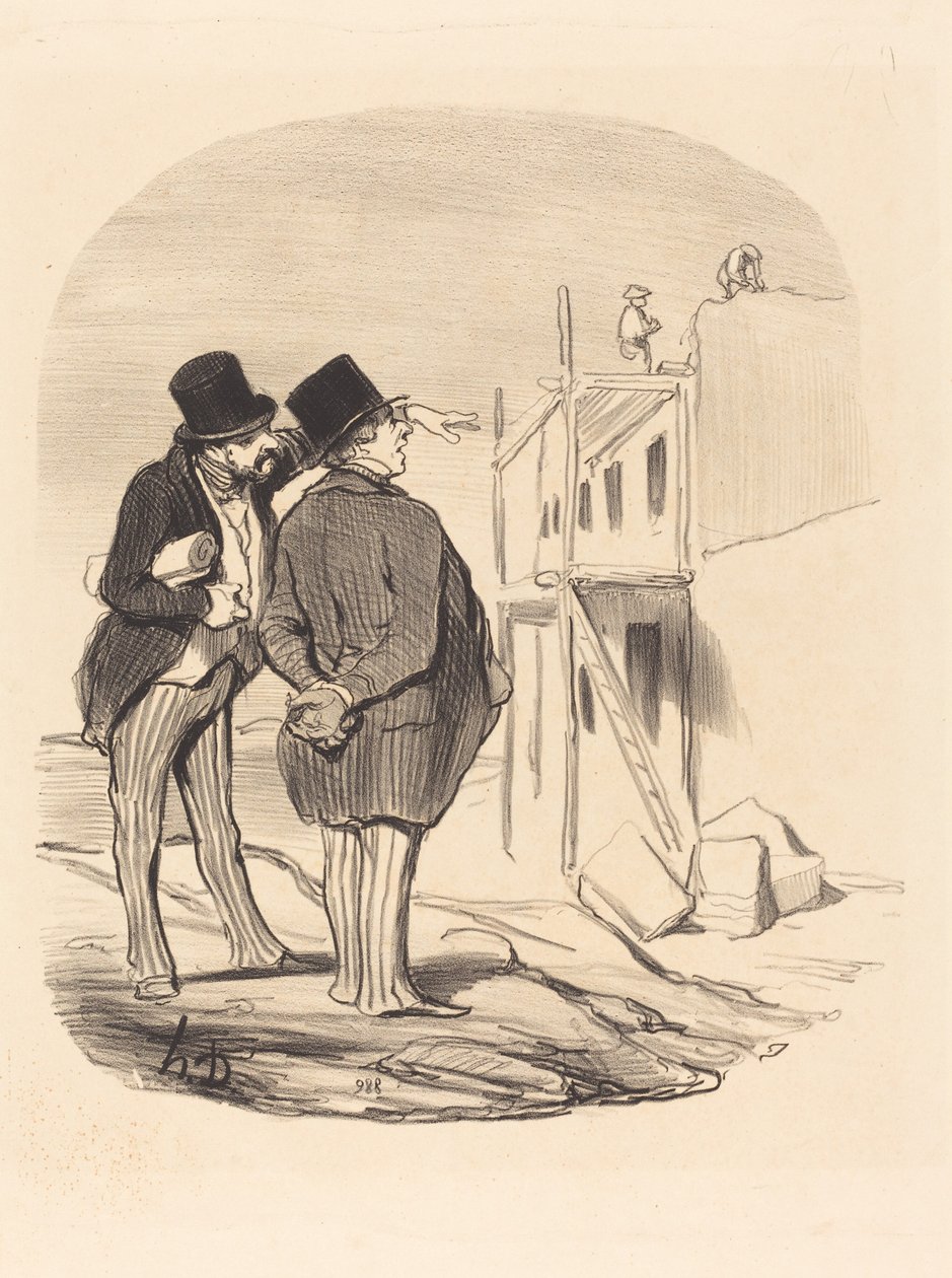 Dwóch mężczyzn pośród ruin autorstwa Honoré Daumier
