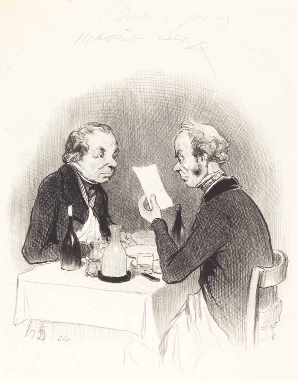 Chudy obiad autorstwa Honoré Daumier