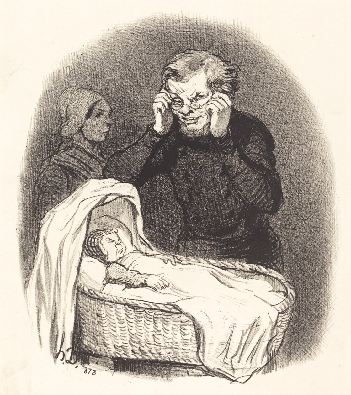 Szczęśliwy ojciec autorstwa Honoré Daumier