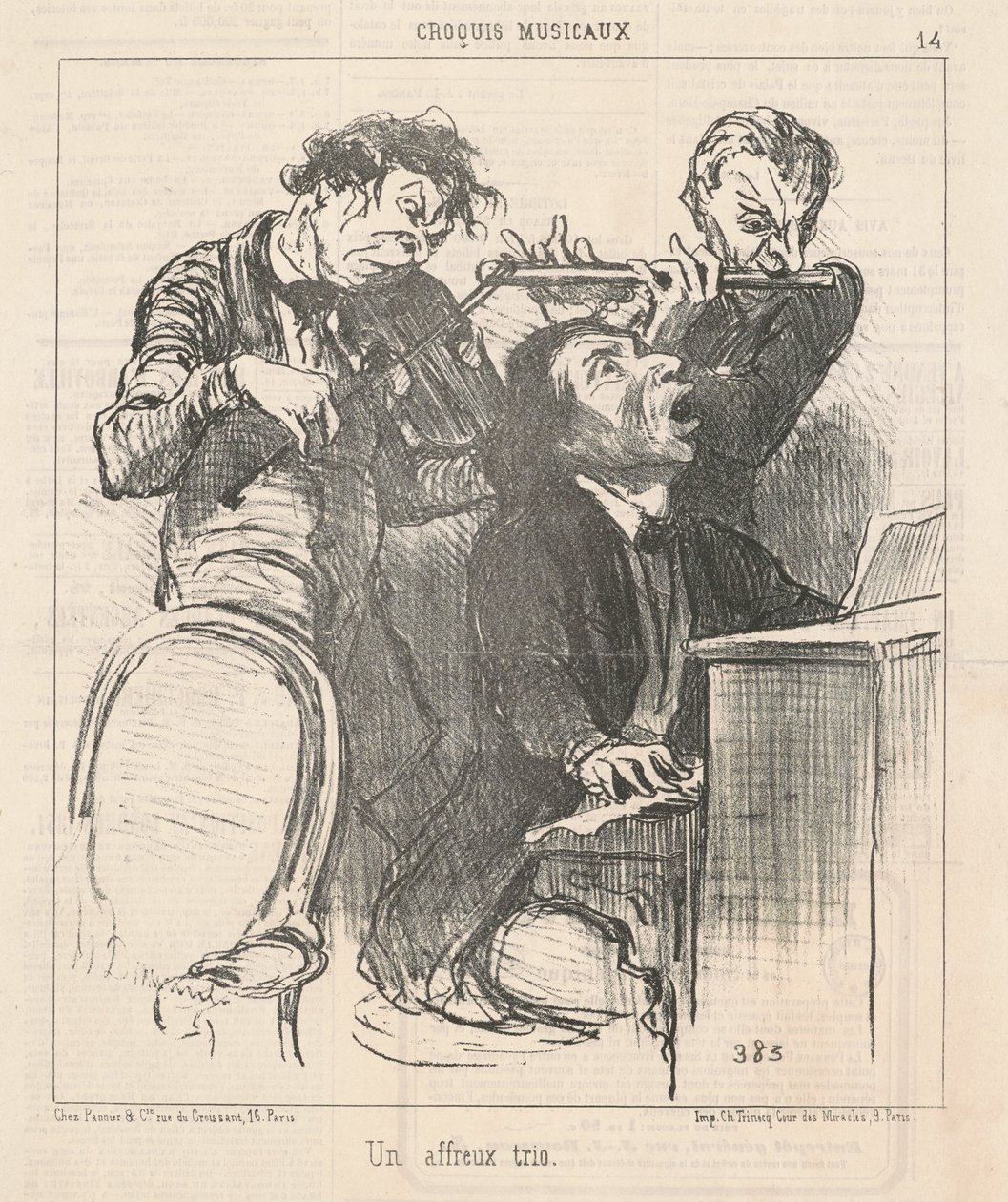 Straszne trio autorstwa Honoré Daumier