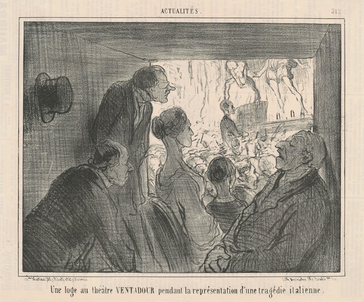 Pudełko w teatrze VENTADOUR... autorstwa Honoré Daumier