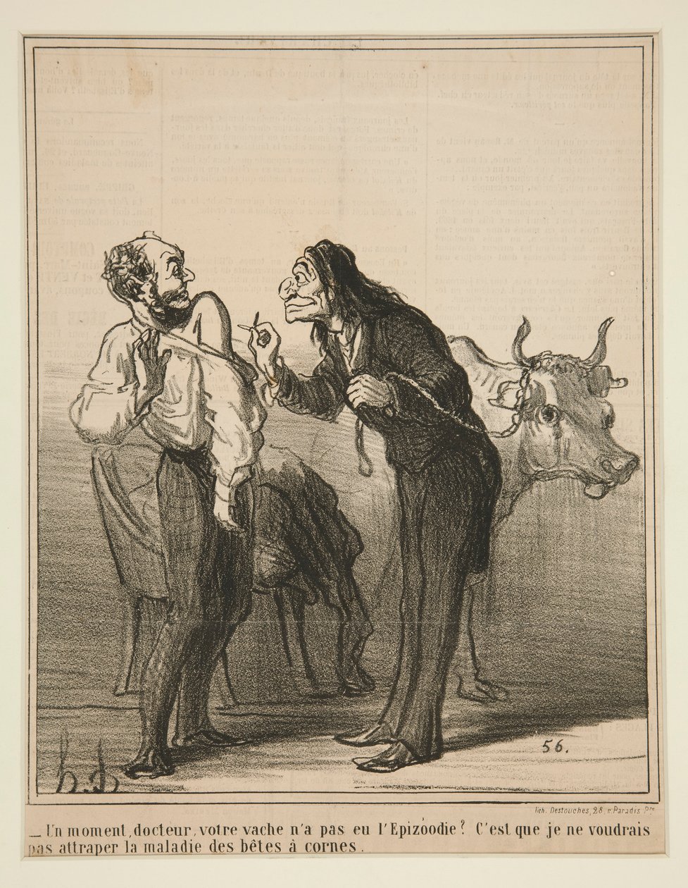 Chwileczkę, doktorze, twoja krowa n autorstwa Honoré Daumier