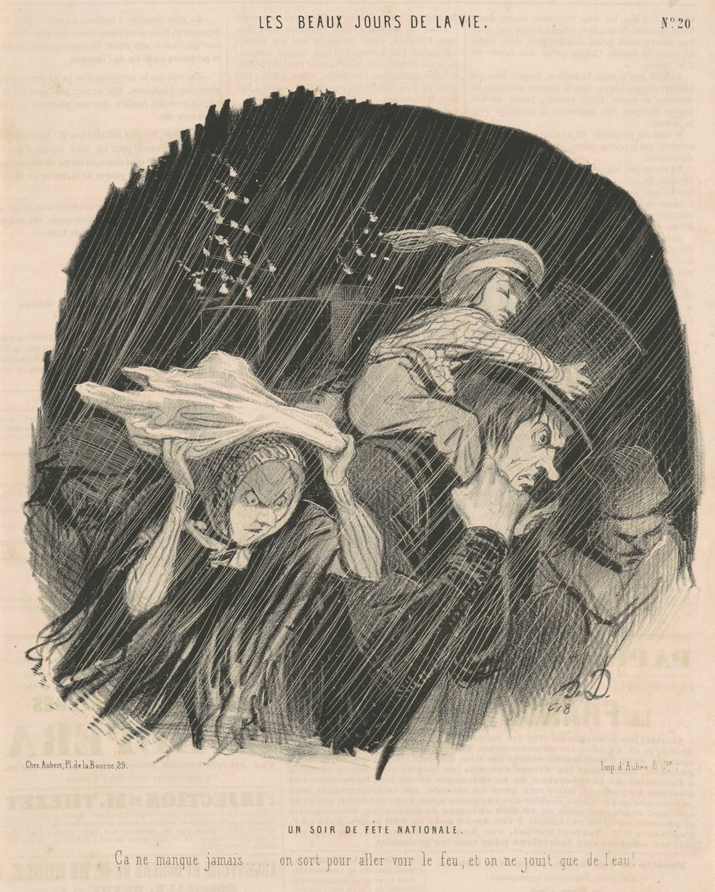 Noc świąteczna autorstwa Honoré Daumier