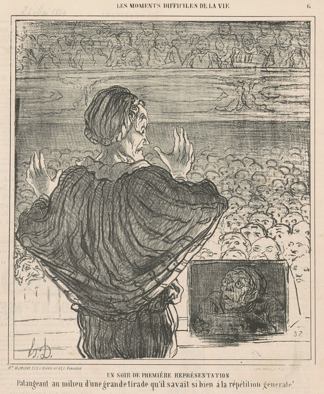 Noc pierwszego występu autorstwa Honoré Daumier