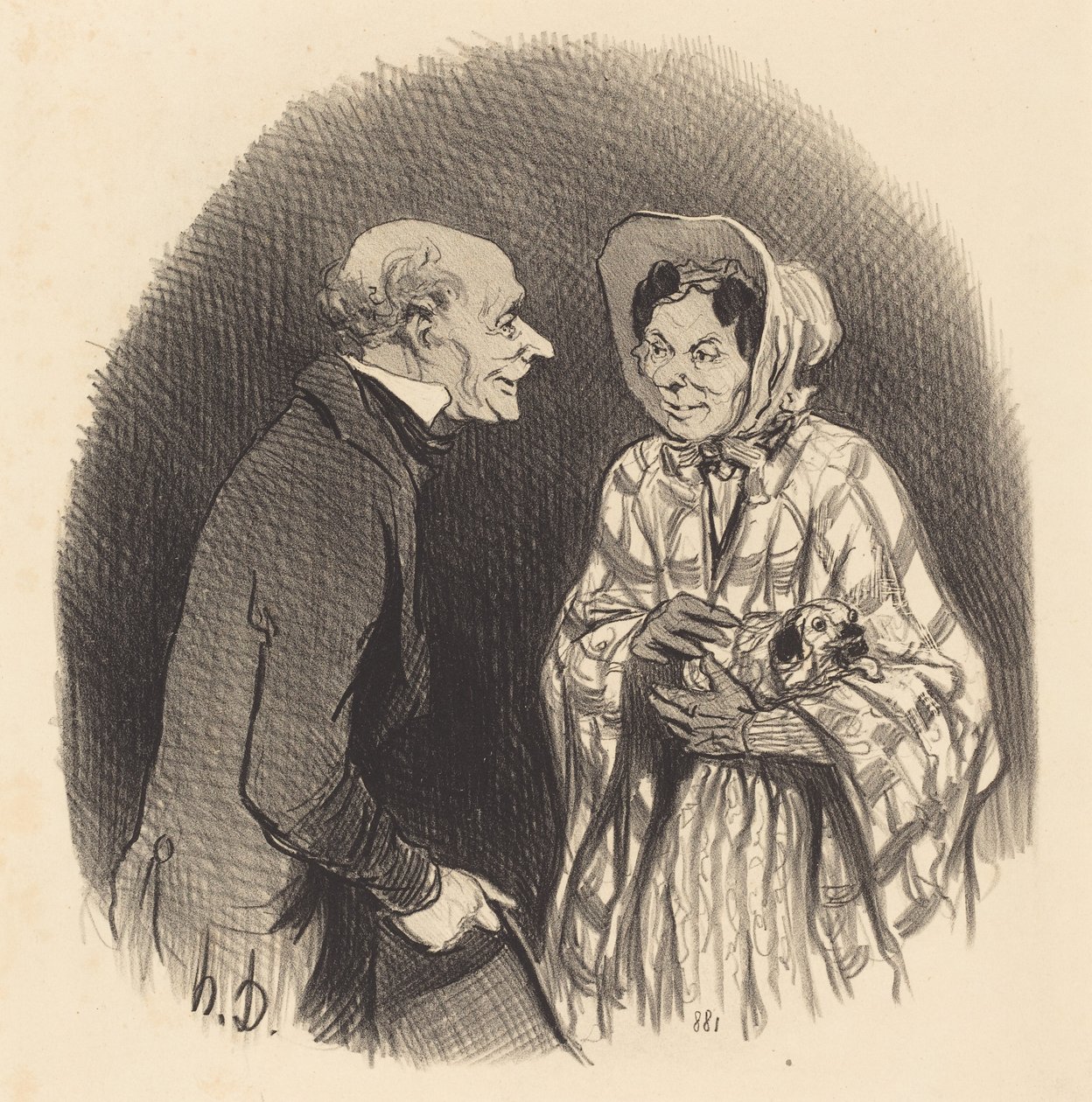 Nowa znajomość autorstwa Honoré Daumier