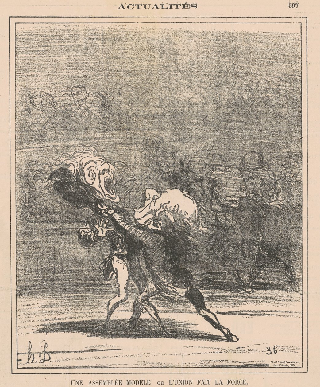 Montaż modelu... autorstwa Honoré Daumier