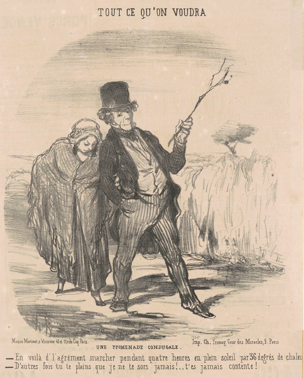 Spacer małżeński autorstwa Honoré Daumier