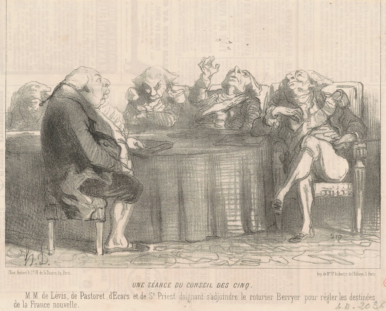 Posiedzenie Rady Pięciu autorstwa Honoré Daumier