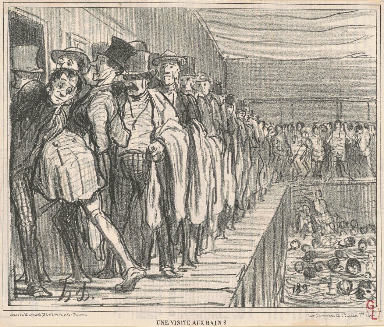 Wizyta w łaźni autorstwa Honoré Daumier