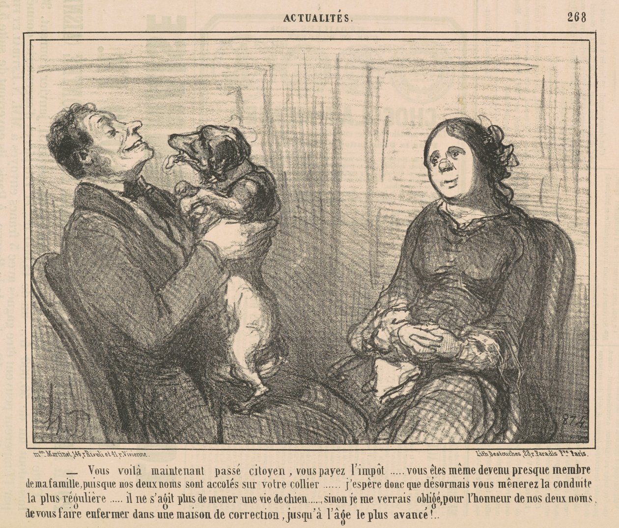 Tutaj jesteś teraz przepustką obywatelską autorstwa Honoré Daumier