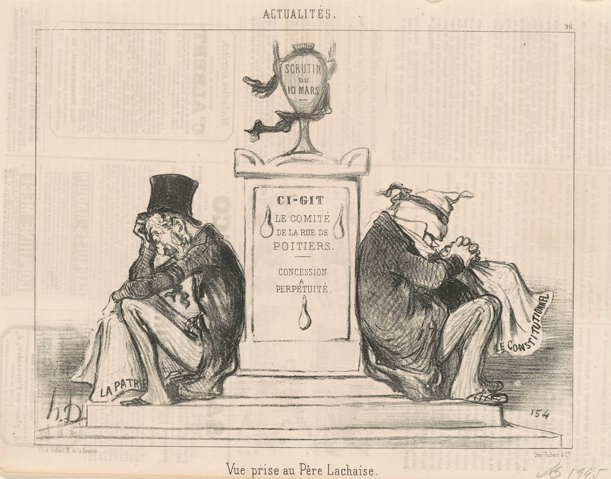 Widok z Père Lachaise autorstwa Honoré Daumier