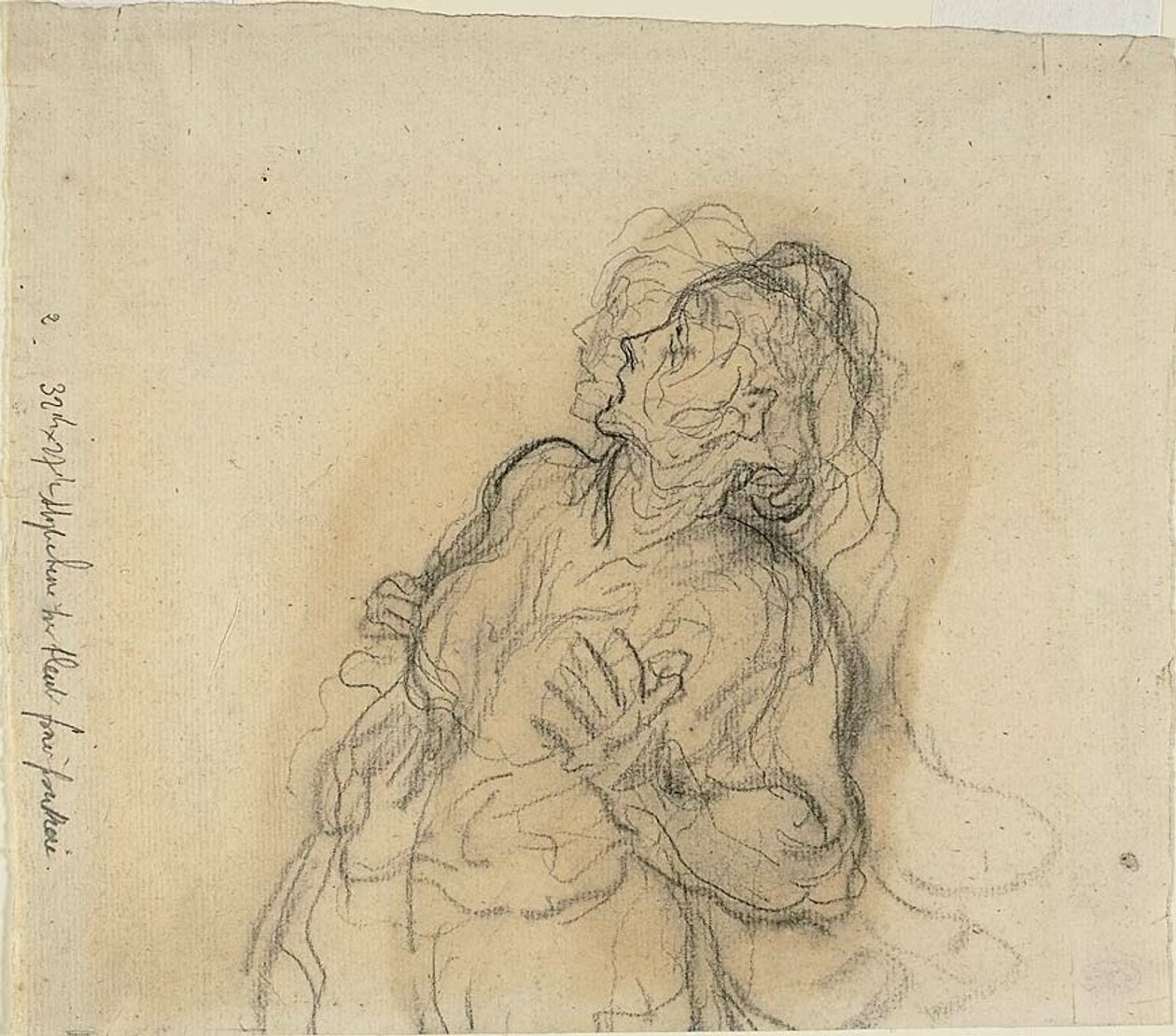 Przerażona kobieta autorstwa Honoré Victorin Daumier