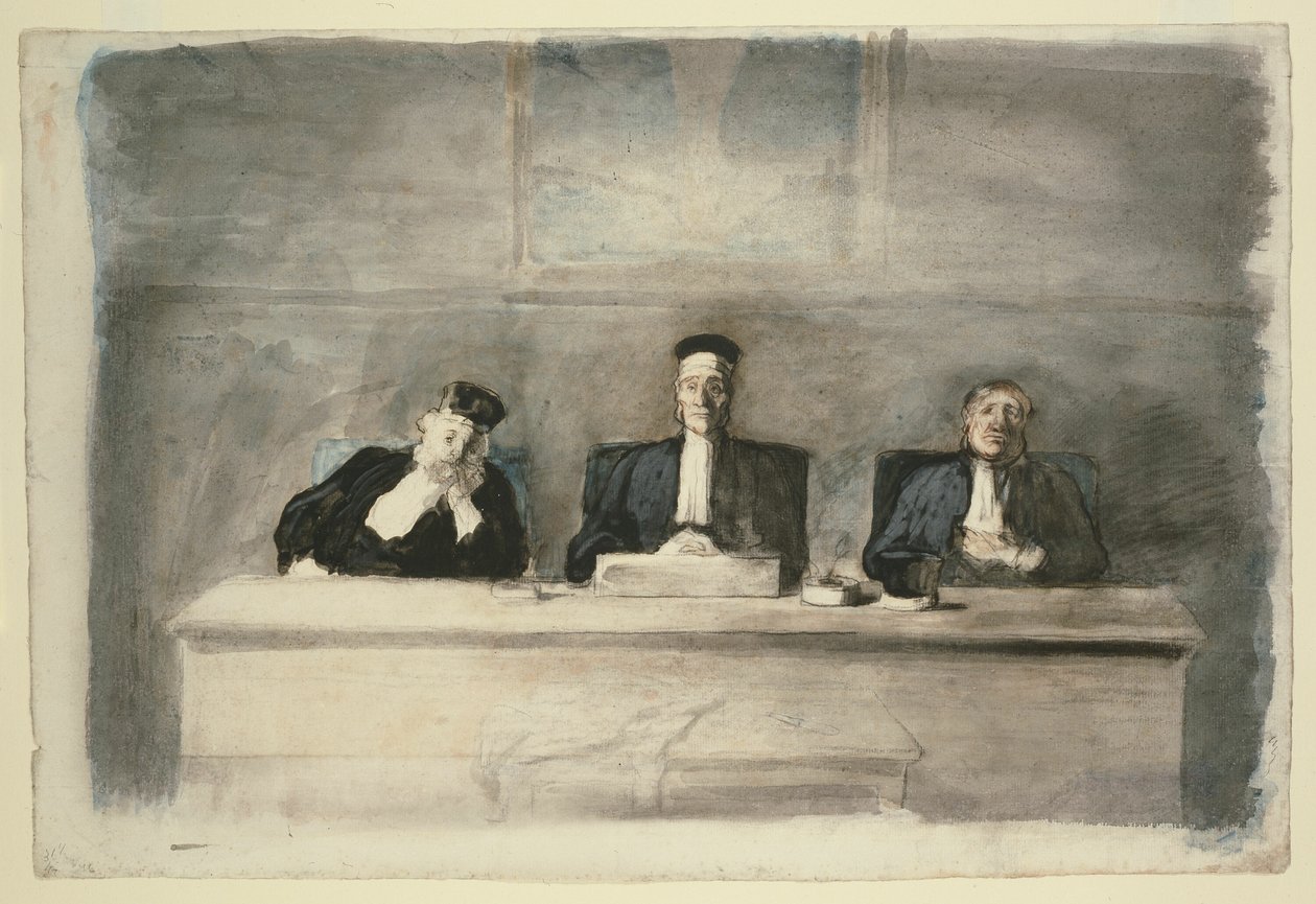 Trzej sędziowie autorstwa Honoré Victorin Daumier