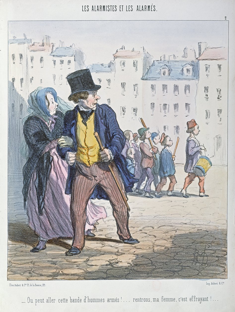 Alarmiści i zaniepokojeni, 1848 autorstwa Honoré Daumier
