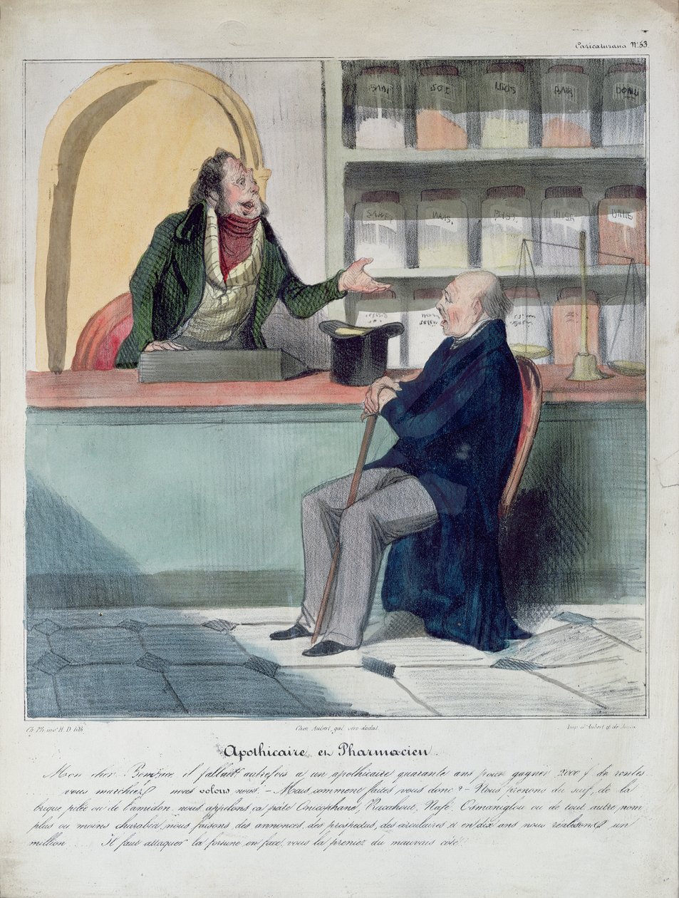 Aptekarz i aptekarz, ok. 1840 r. autorstwa Honoré Daumier