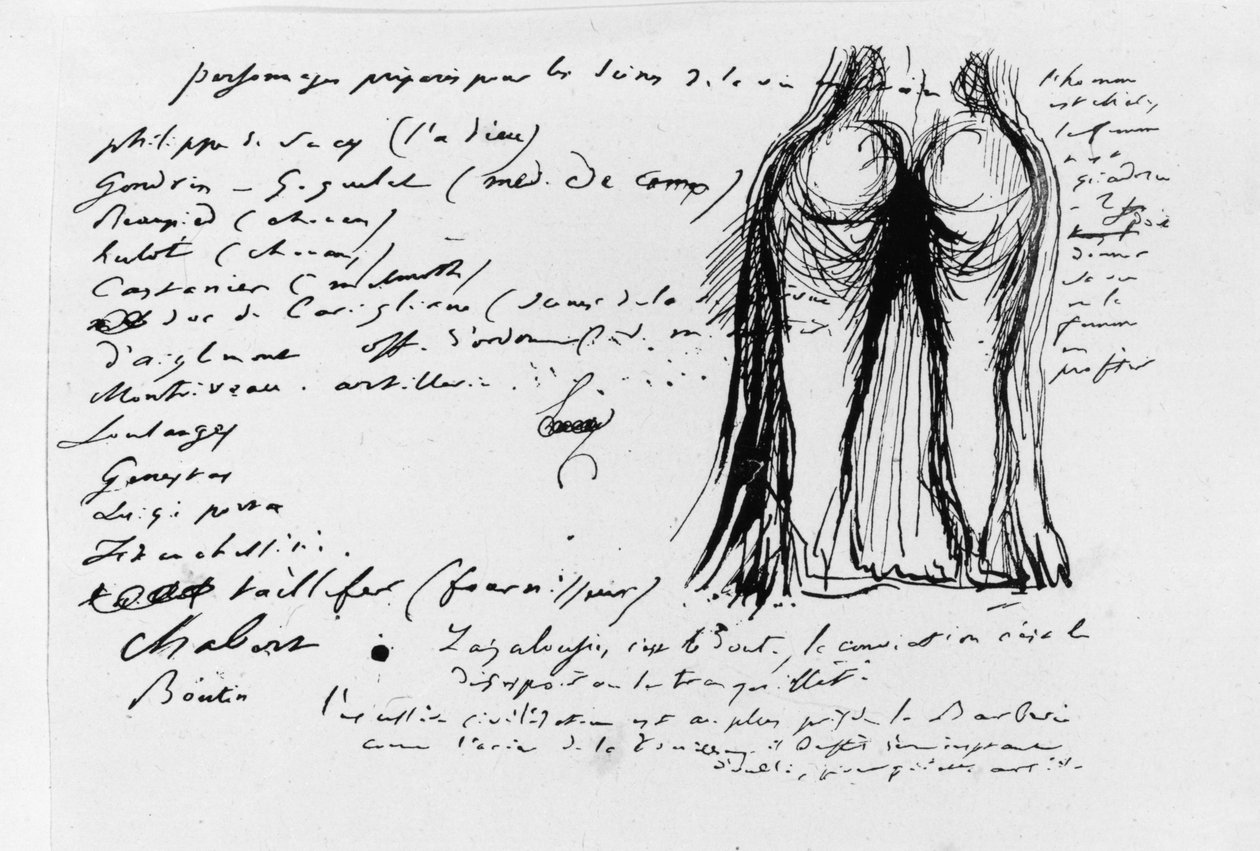 Strona albumu „Pensees, Sujets, Fragments”, 1833 autorstwa Honore de Balzac