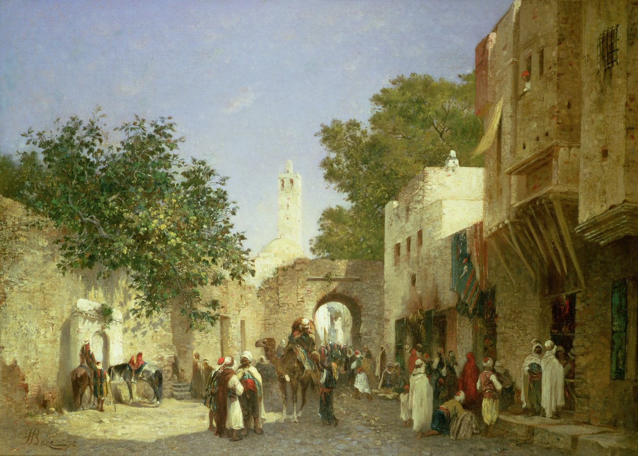 Arabska scena uliczna, 1872 autorstwa Honore Boze