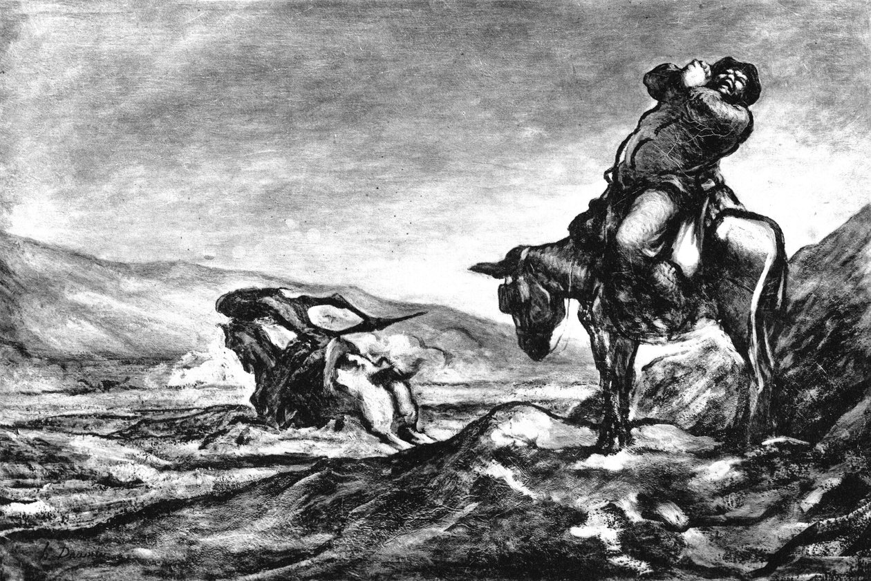 Don Kichot i Sancho Panca autorstwa Honoré Daumier