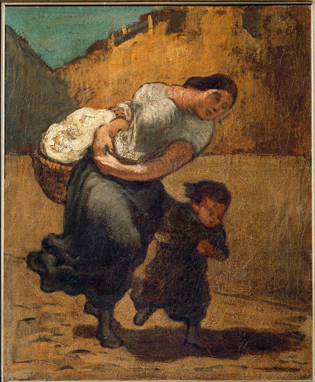 Ciężar... (olej na płótnie) autorstwa Honoré Daumier