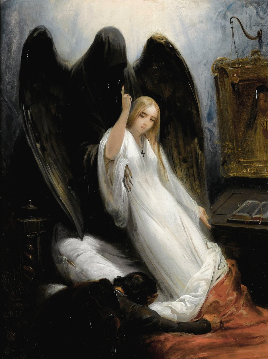 Studium Anioła Śmierci autorstwa Emile Jean Horace Vernet